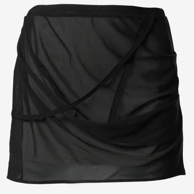 Draped Mesh Layered Mini Skirt (FL-265_B
