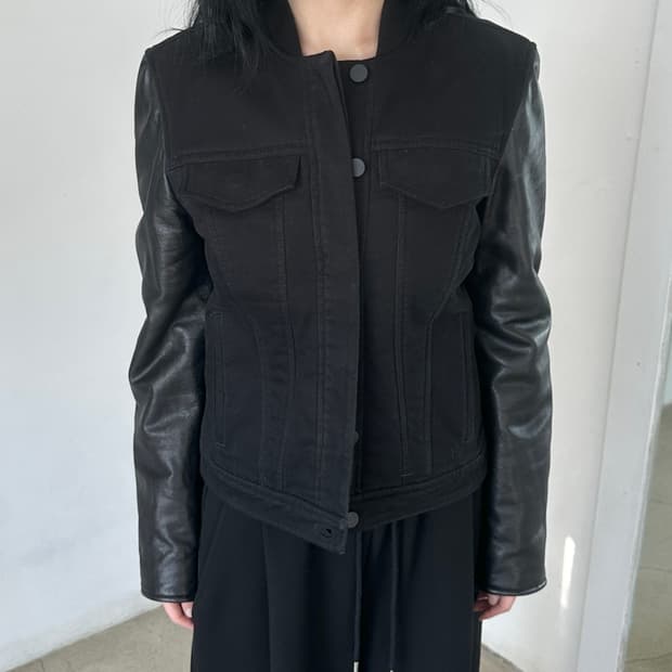 알렉산더왕 레더 트러커 바시티 자켓