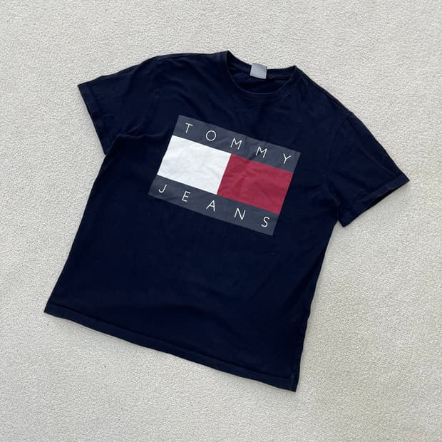 L 타미힐피거 빅로고 반팔 티셔츠 0331M