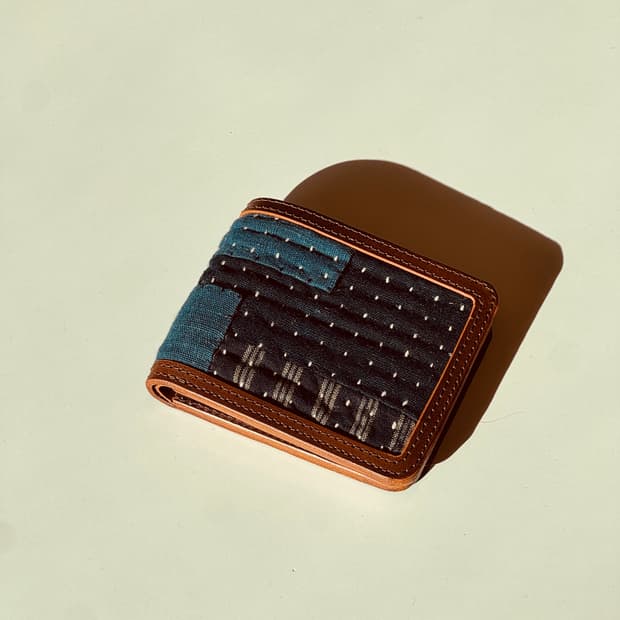 사시코 스티치 데님 반지갑