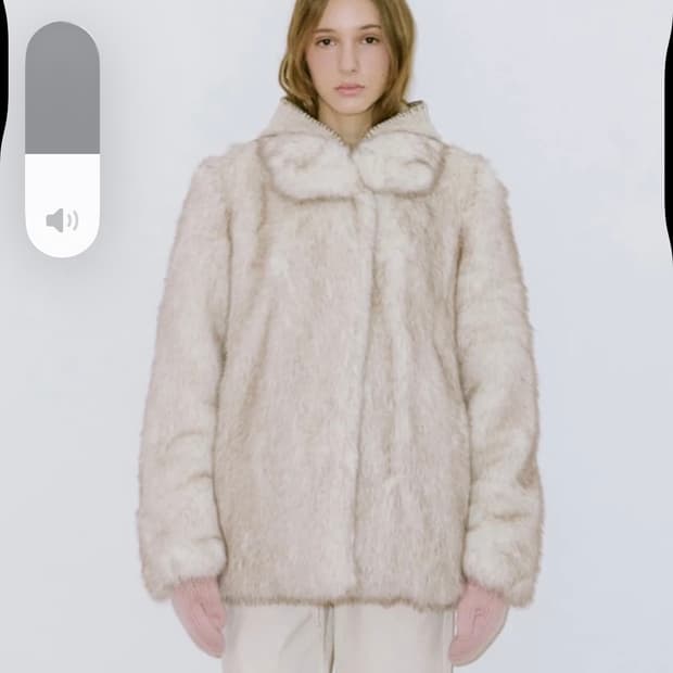 시눈 퍼 자켓 퍼자켓 아이보리