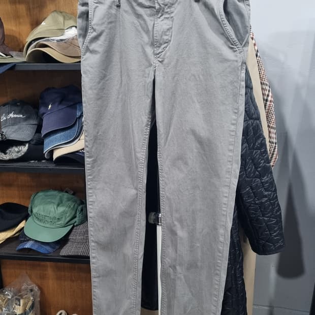 보스 슬림스트레이트 스판 피그먼트 면바지 34사이즈