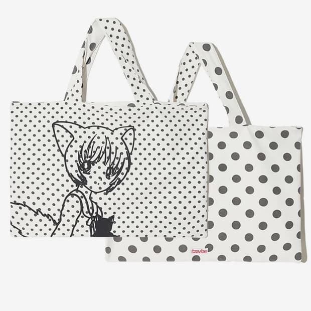 잇자바이브 CAT GIRL DOT REVERSIBLE BAG