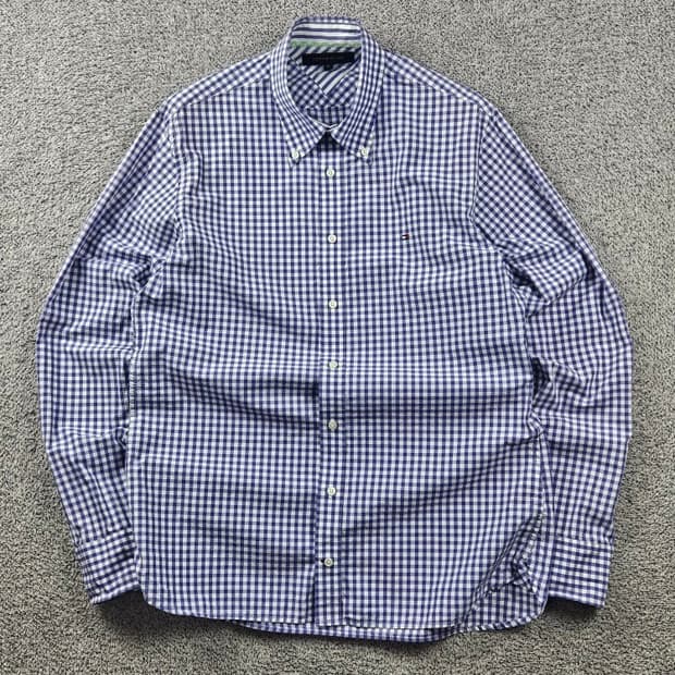 타미힐피거 깅엄 체크 패턴 셔츠 ( M ) / 11087
