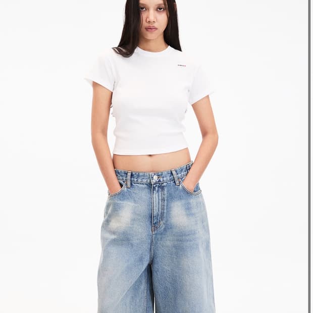 엠엠엠 bermuda wide denim 버뮤다 와이드 데님 라이트블루