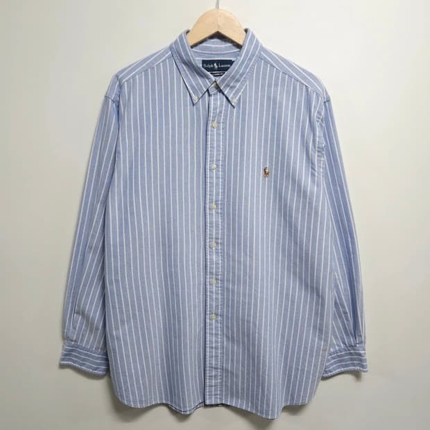 110 POLO 폴로 랄프로렌 옥스포드 셔츠 블루 스트라이프