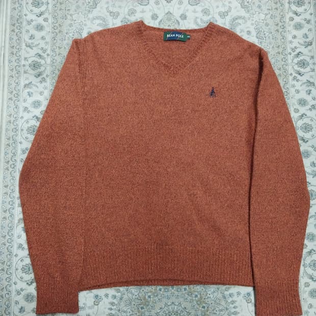 빈폴 V넥 니트 오렌지 브라운 100