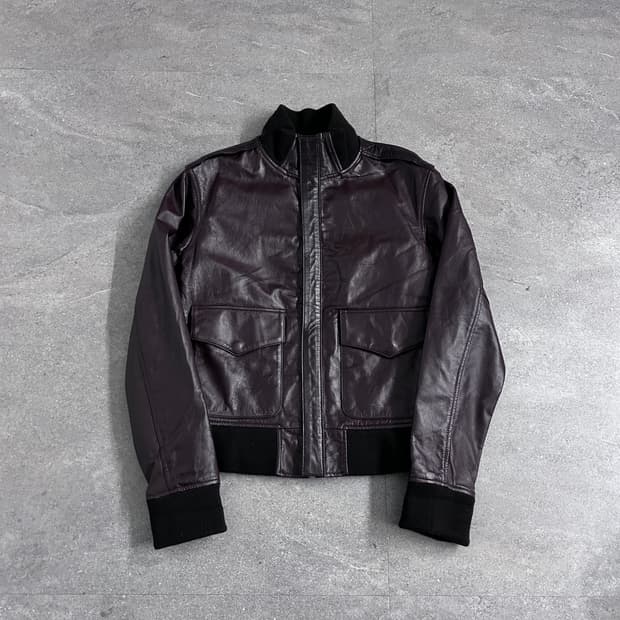 00’s JPN 버건디 고트스킨 봄버 자켓