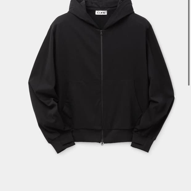 Coor  에센셜 코튼 싱글 후디드 집업 (블랙) M