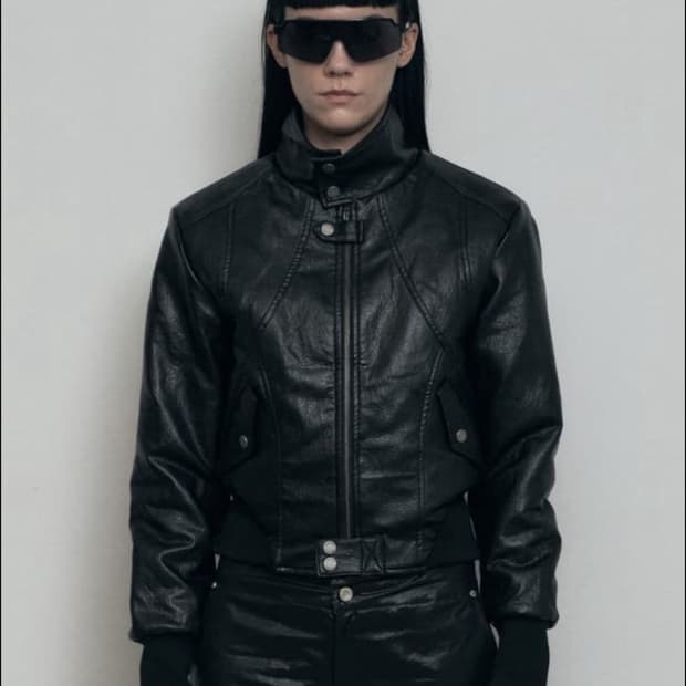 보헤미안서울 하이넥 모토 슬림핏 자켓