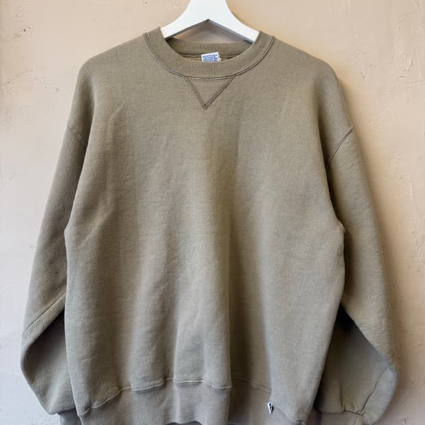 90s usa 러셀 플레인 스웻 베이지 L