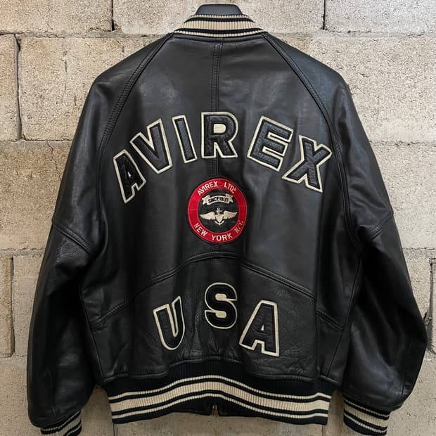90s 아비렉스 레더 바시티 자켓 