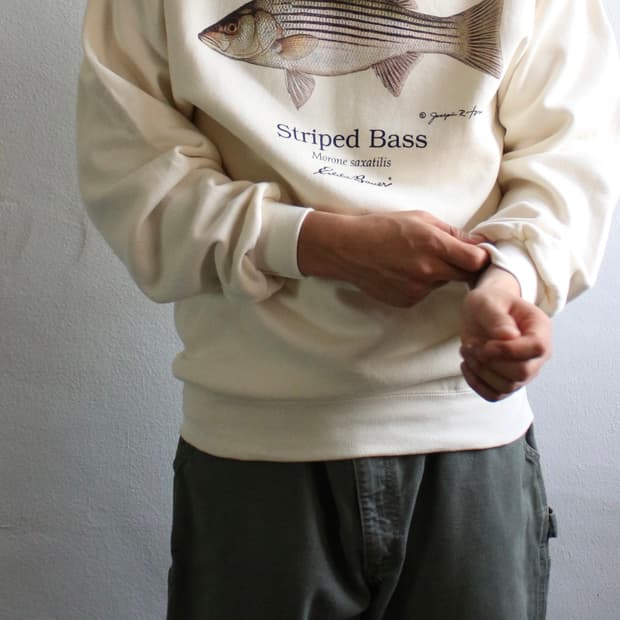 90s 에디바우어 배스 프린트 스웻셔츠