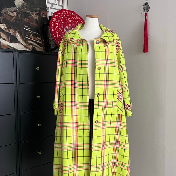 Neon Checkered long Jacket