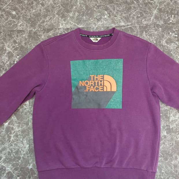 The North Face 퍼플 로고 맨투맨 L