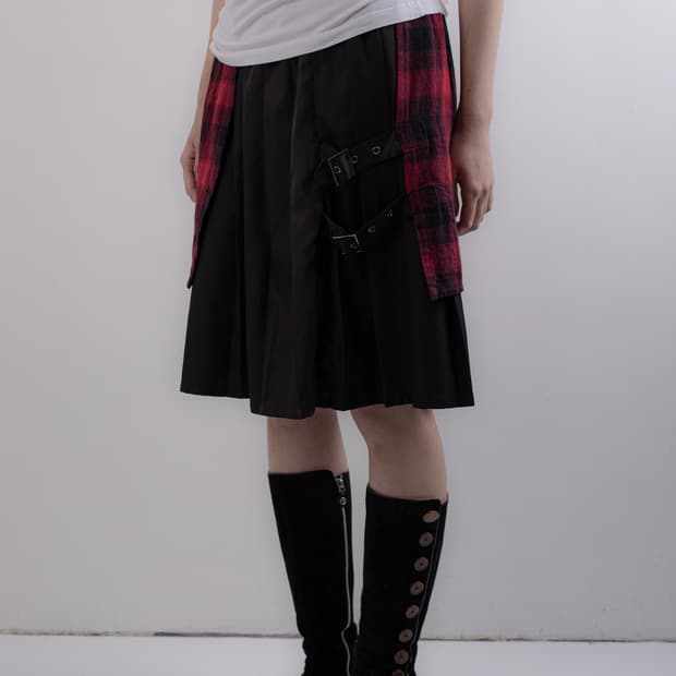CIVARIZE LAYERED PLEATS BELT SKIRT