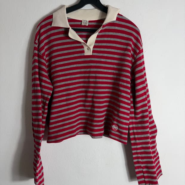 a.t.corner 스트라이프 카라 니트(M)