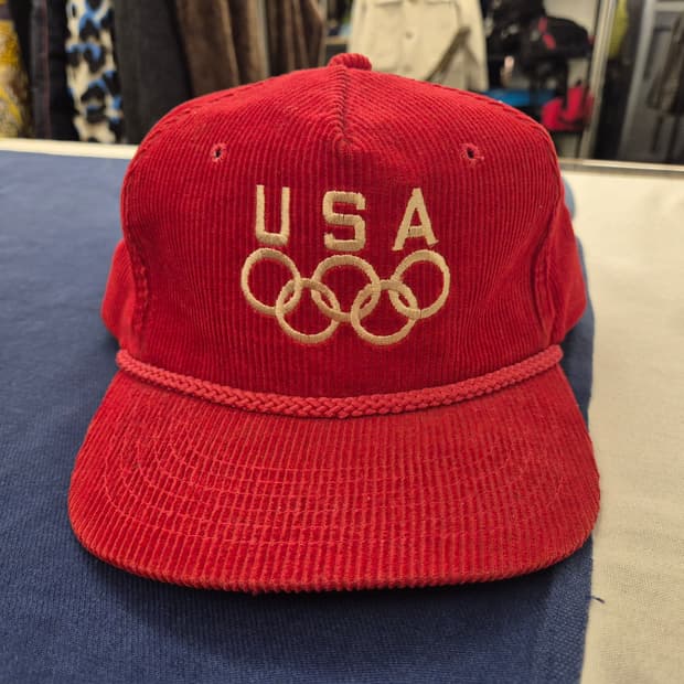90s USA 올림픽 코듀로이 트러커 캡