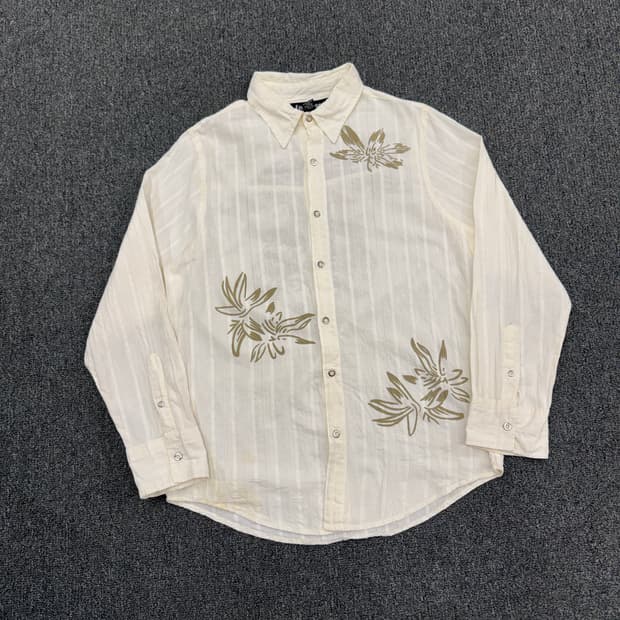 XL)Fore Fornt 빈티지 패턴 프린팅 긴팔셔츠