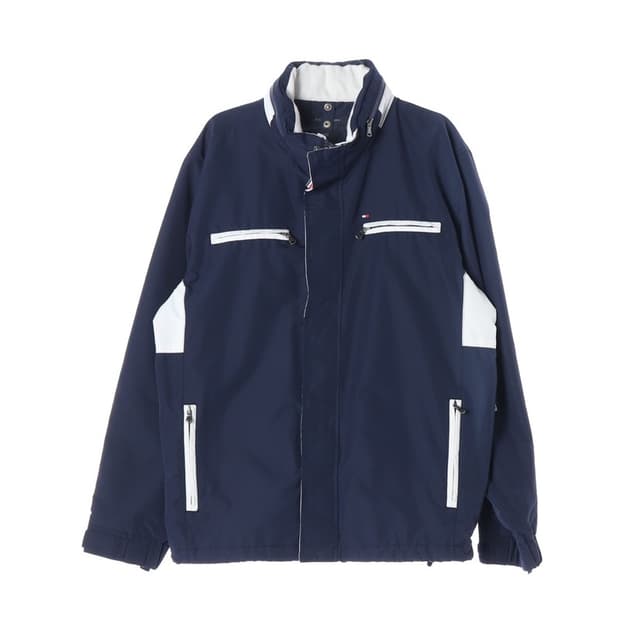 타미힐피거 올드스쿨 네이비 배색 바람막이 XL