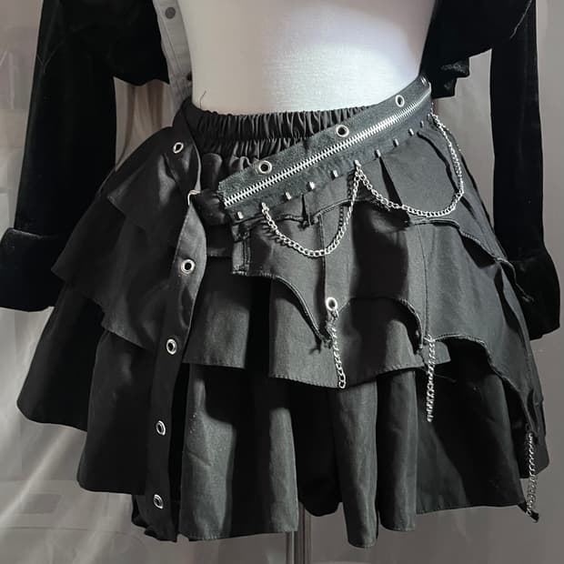  ♰ 𝑆𝑘𝑖𝑟𝑡 𝐴𝑐𝑑𝑐 𝑟𝑎𝑔 펑크 스커트