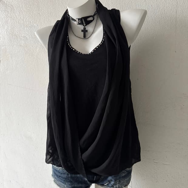 Ingni draped layered sleeveless top