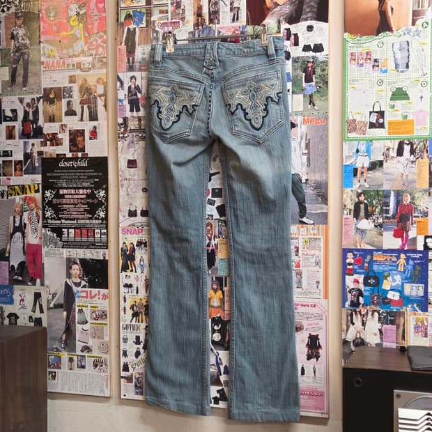 엔틱 데님 USA 웨스턴 자수 부츠컷 팬츠