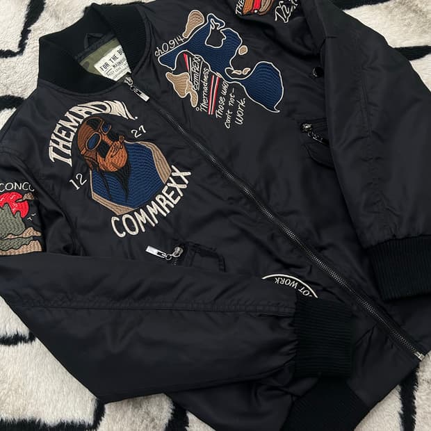 [L]매드니스 MA-1 자수 패치 자켓/블랙