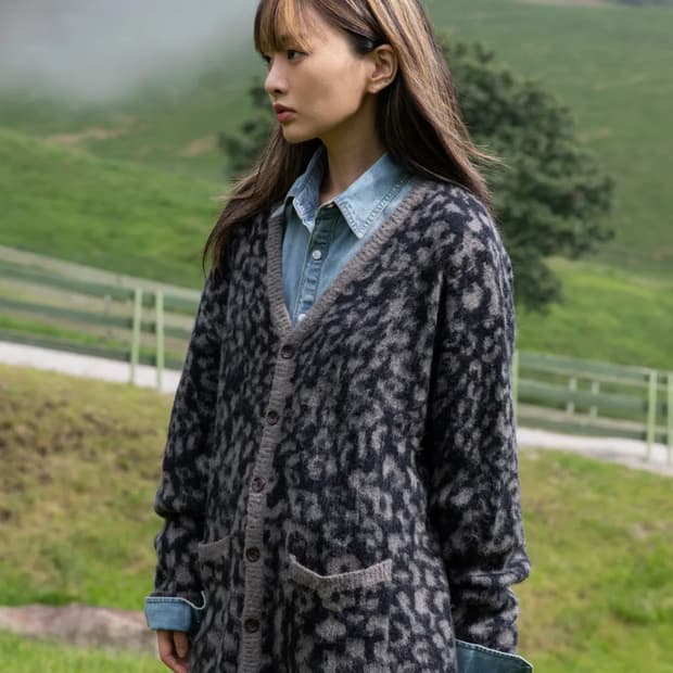 엑스톤즈 아피나 모헤어 가디건 블랙