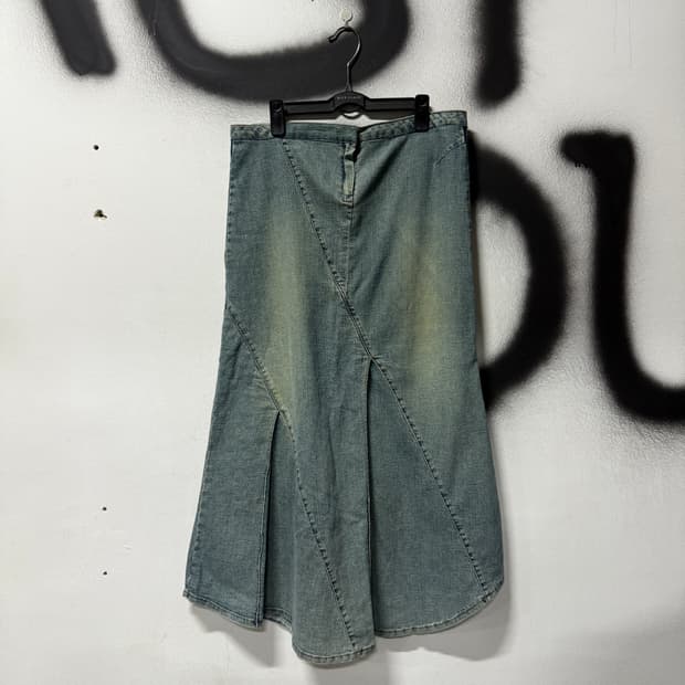 VTG 빈티지 머메이드핏 절개 데님 롱 스커트