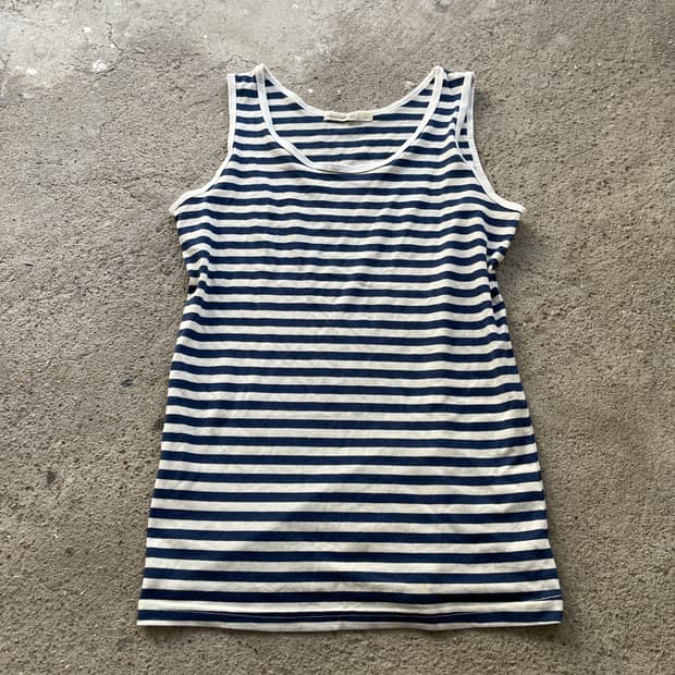 (Unknown)blue stripe sleeveless top