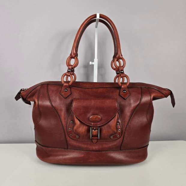 TOD'S 토즈 빈티지 레더 가죽 토트백 가방 정품