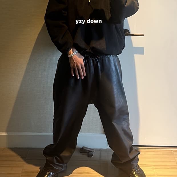 칸예 레더 팬츠 yeezy yzy