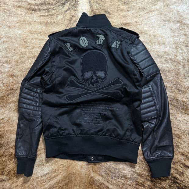 Roen Skull Lambskin Arm Leather Jacket