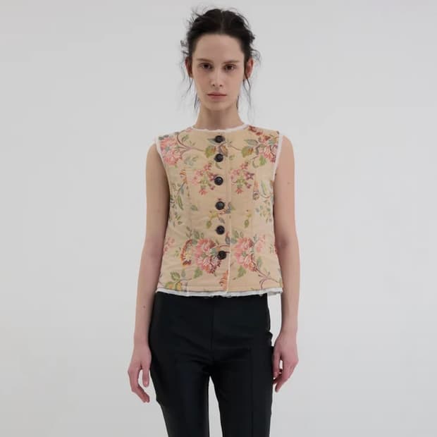 오버듀플레어 빈티지 자카드 베스트 새제품