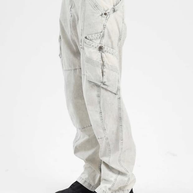혜인서 유틸리티 팬츠 바지 화이트 가먼트 워싱