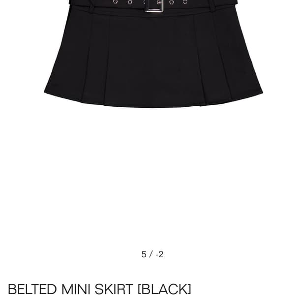 포어링 BELTED MINI SKIRT [BLACK] 벨트스커트 치마