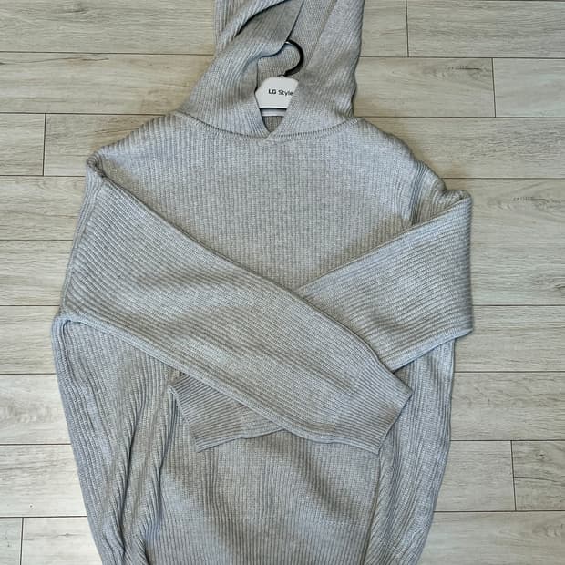 폴리테루 휴면인덱스 니트 후드 (라이트 그레이)