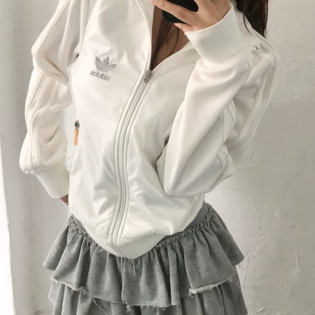 Adidas 아디다스 우먼라인 파이어버드 화이트-실버 트랙 자켓