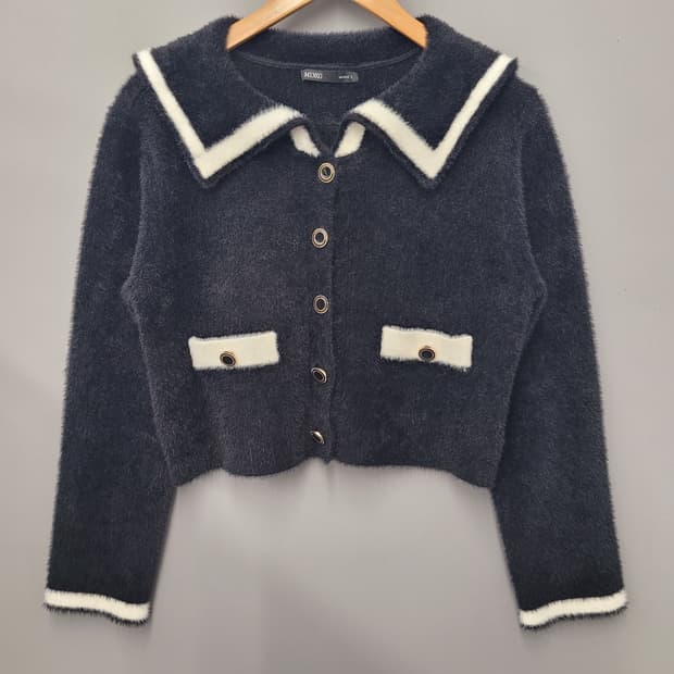 Mixxo 미쏘 빅카라 배색 날개사 가디건