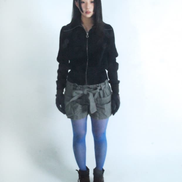 Sisley navy knit/corduroy zip-up jacket