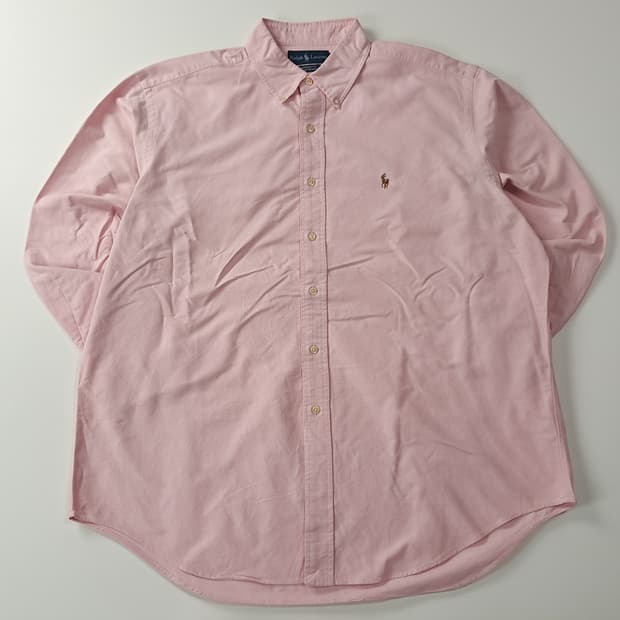 CA535 3XL 폴로 포니자수 90s 홍콩판 베이비핑크 셔츠 남방
