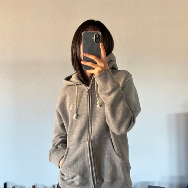 [M]폴로 랄프로렌 그레이 기모 후드집업 