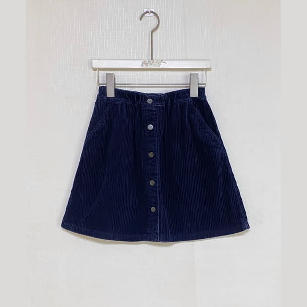 Navy Corduroy A-Line Mini Skirt