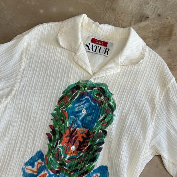 XL 세터 아이보리 반팔 셔츠