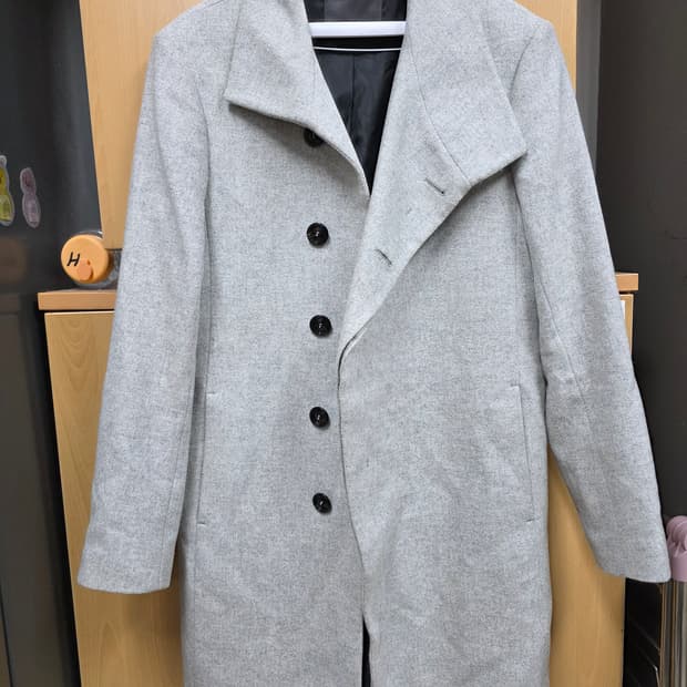 자라 맨 언밸런스 다이애거널 그레이 코트 M