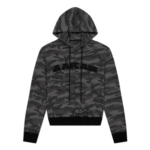 [1] 아캄 콘트라스트 로고 집업 후디 블랙