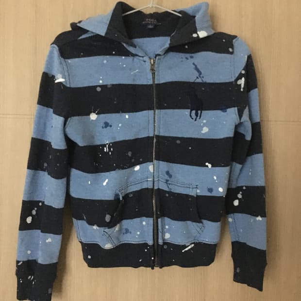 Polo Ralph Lauren stripe crop hood zipup