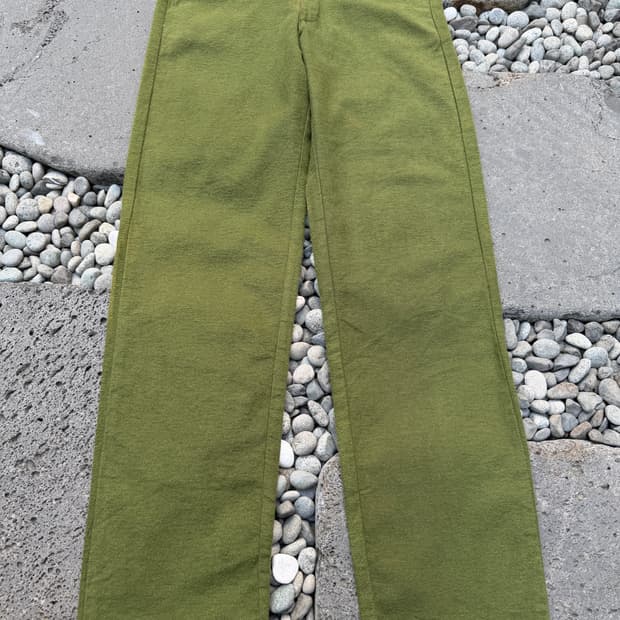 90s HSF OLIVE GREEN HAIRY WOOL 헤어리울 워크팬츠