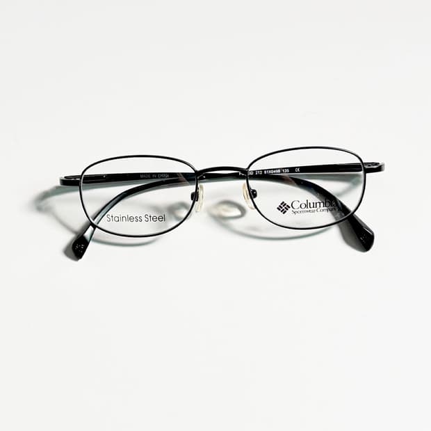 90s 컬럼비아 블랙 슬림 스퀘어 메탈 빈티지 안경